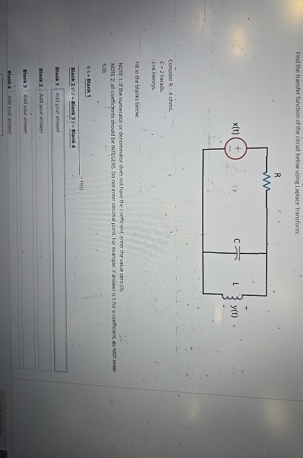 Solved Find the transfer function of the circuit below using | Chegg.com