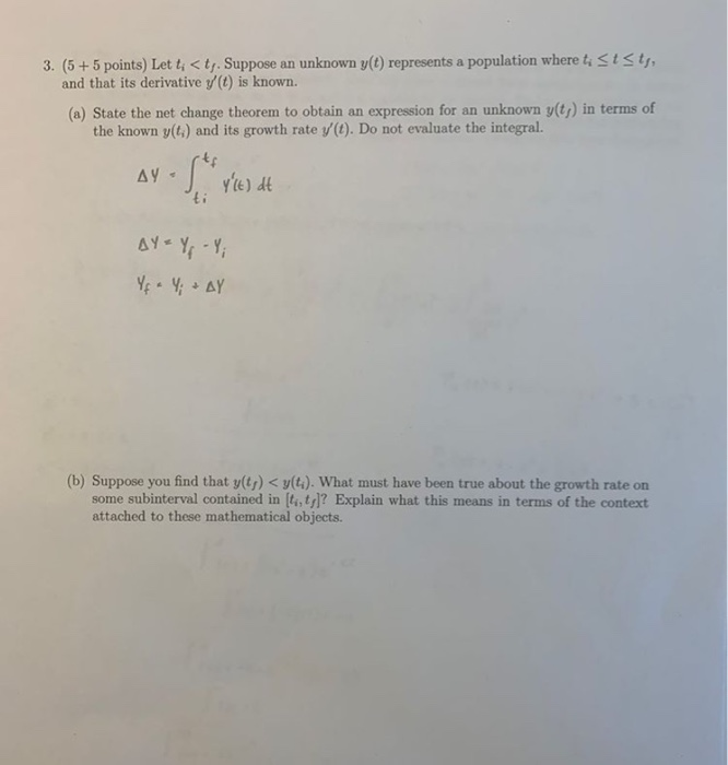 Solved 3. (5 + 5 points) Let t; | Chegg.com