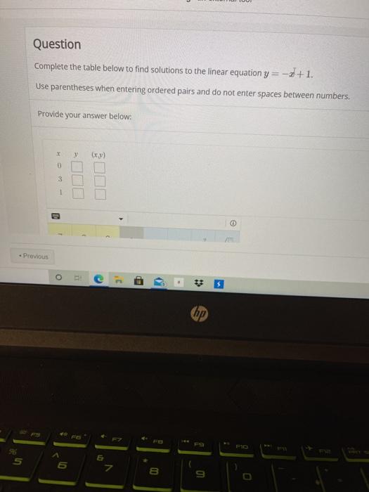 Solved Question Complete The Table Below To Find Solutions | Chegg.com