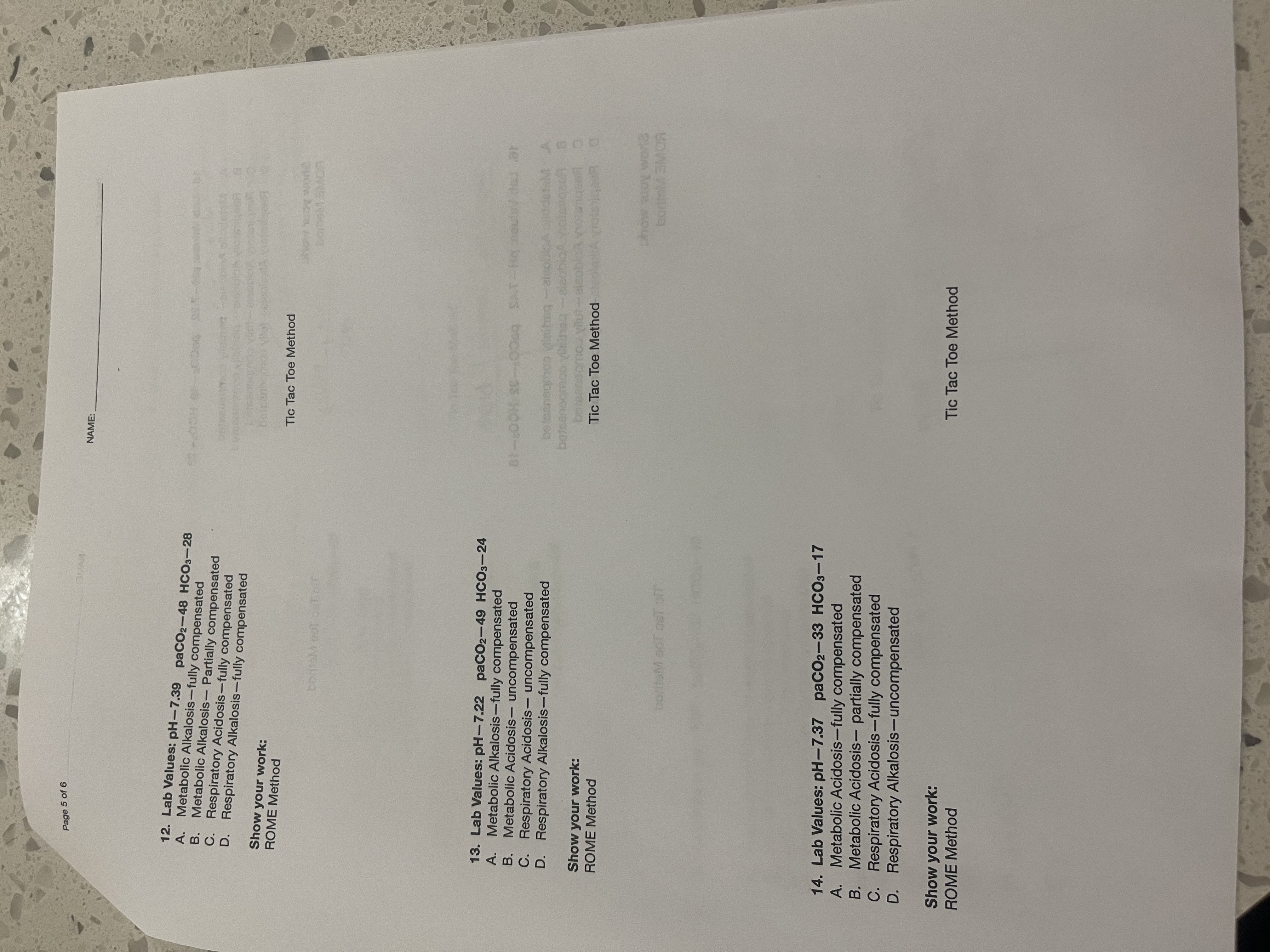 Solved Page 5 ﻿of 6NAME:q,12. ﻿Lab Values: | Chegg.com