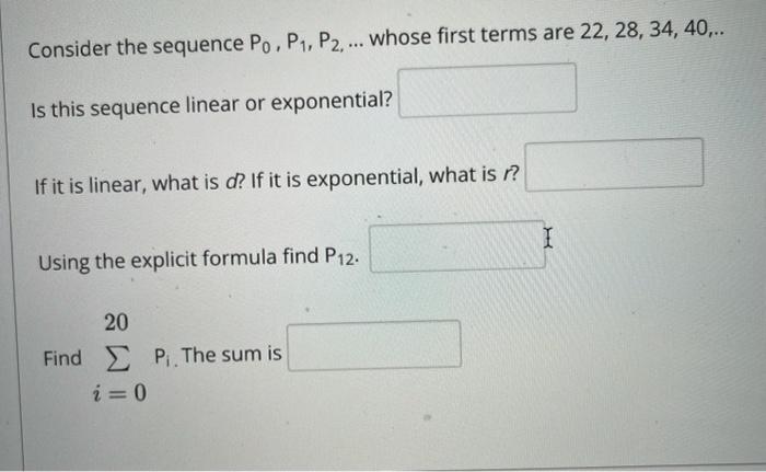 Solved Consider the sequence Po, P1, P2. ... whose first | Chegg.com
