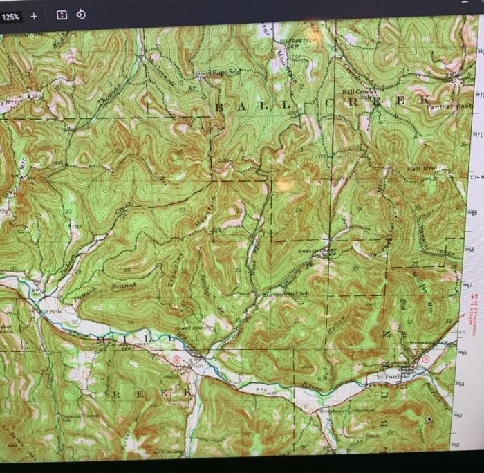 Solved Below is a picture of the Topgraphic map from my | Chegg.com