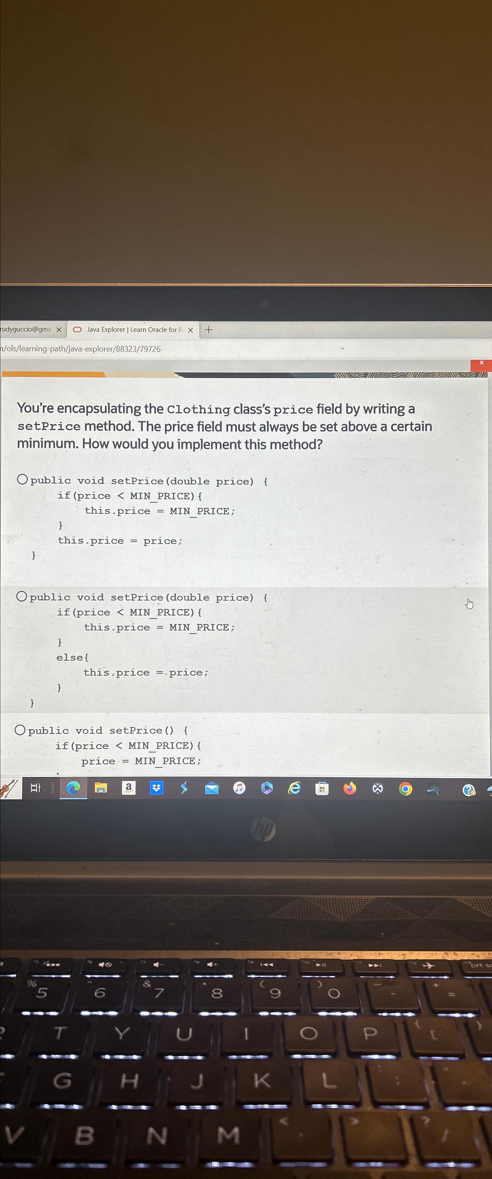 Solved rudyguccio@gma >Java Explorer I Learn Oracle for | Chegg.com