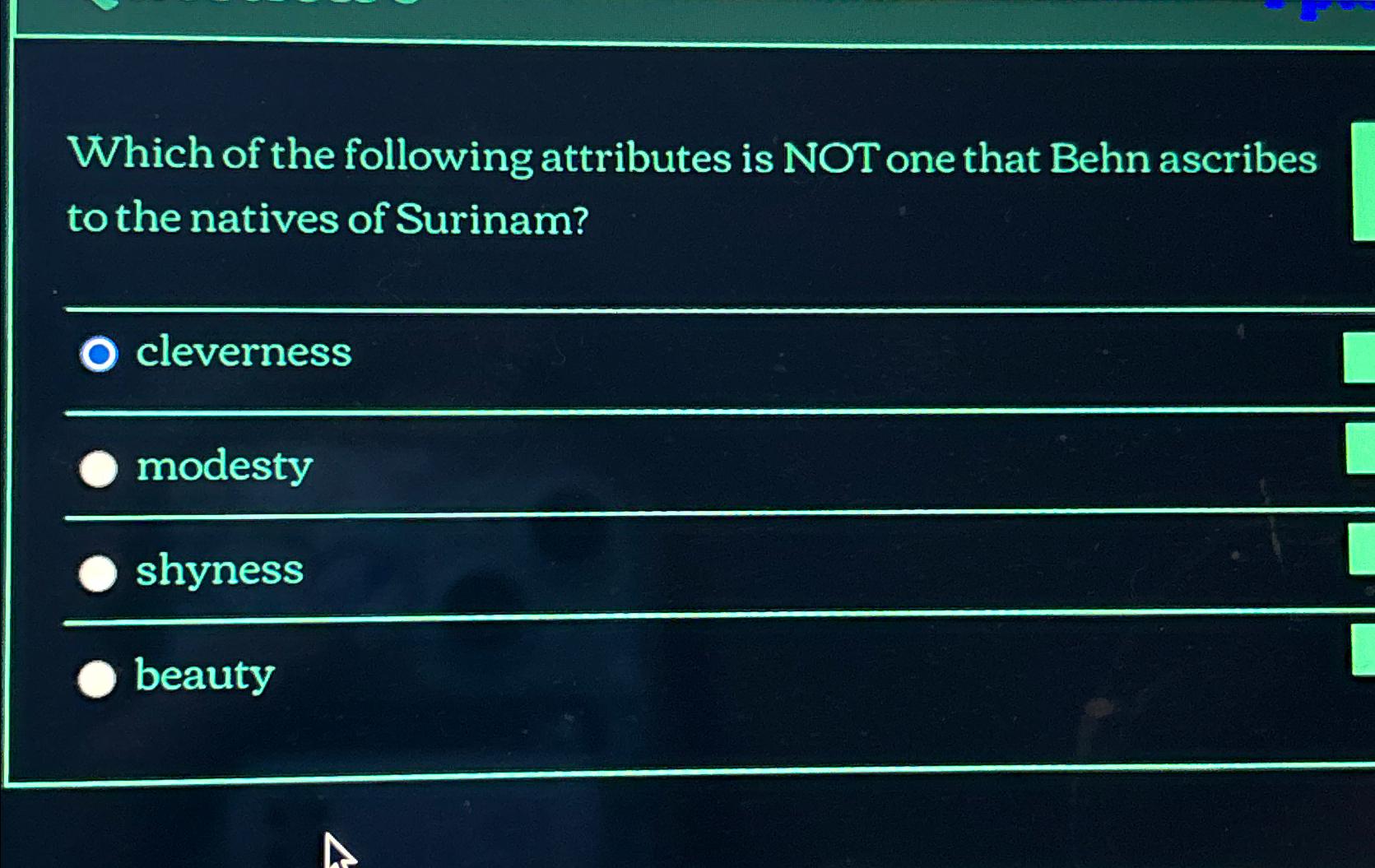 Solved Which of the following attributes is NOT one that | Chegg.com