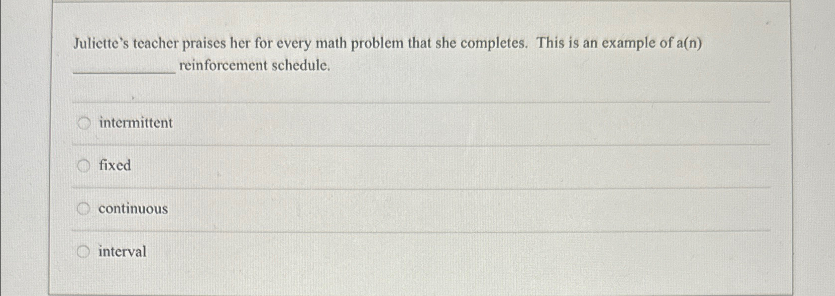 Solved Juliette's teacher praises her for every math problem | Chegg.com