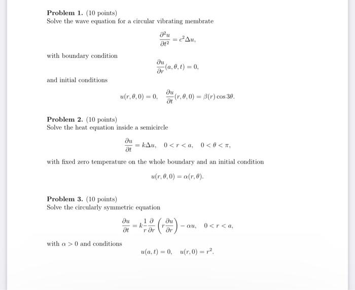 Solved Problem 1. (10 points) Solve the wave equation for a | Chegg.com