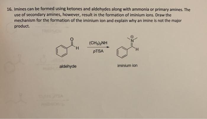 Solved 16. Imines can be formed using ketones and aldehydes | Chegg.com