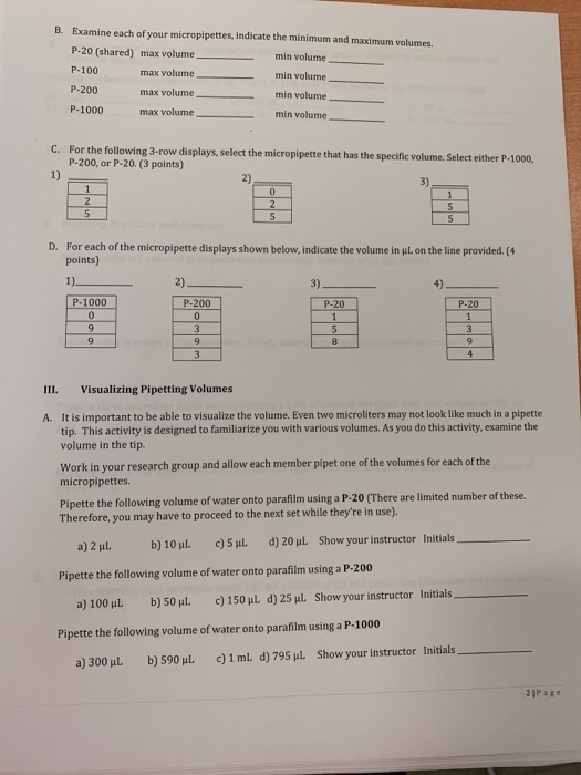 Solved MICROPIPETTING EXERCISE Objectives familiar