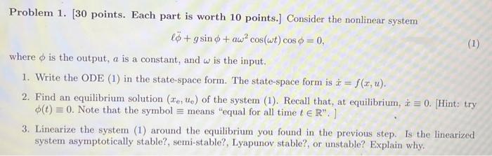 Solved Problem 1. [30 points. Each part is worth 10 points.] | Chegg.com