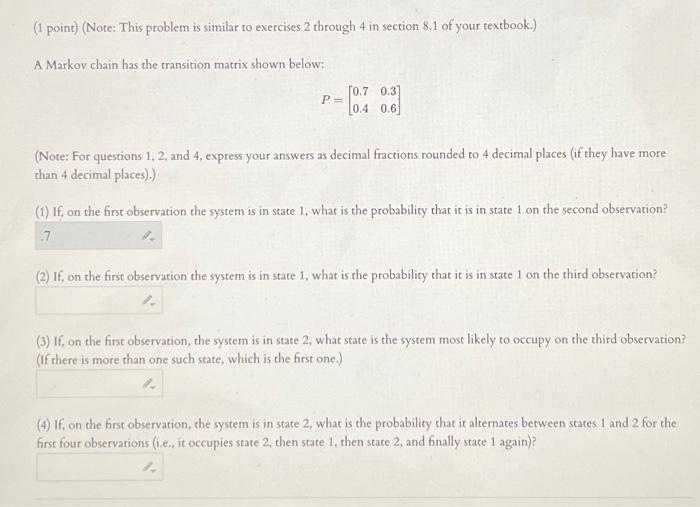 Solved (1 point) (Note: This problem is similar to exercises | Chegg.com