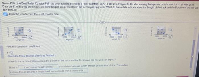 Solved Since 1994 the Best Roller Coaster Poll has been Chegg