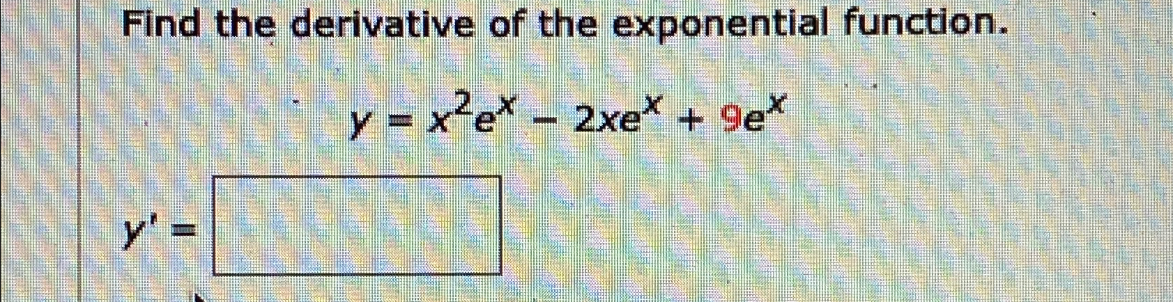 find the derivative of e power x with respect to root x