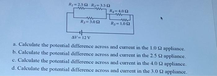 Solved A. Calculate The Potential Difference Across And | Chegg.com