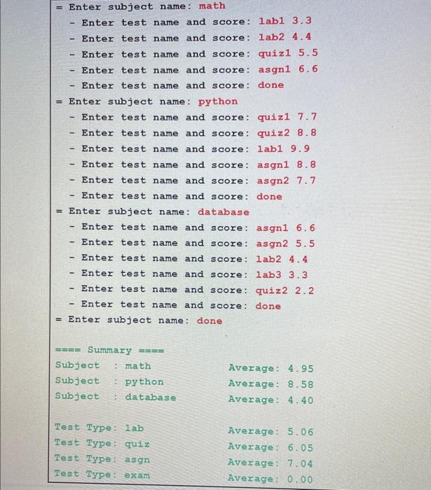 Solved = Enter subject name: math - Enter test name and | Chegg.com