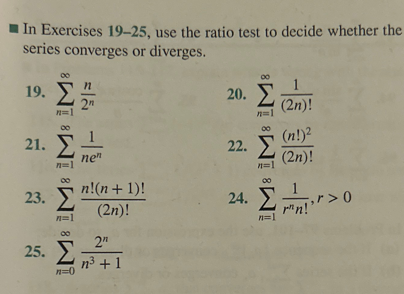 Solved Please use the ratio test to solve questions | Chegg.com
