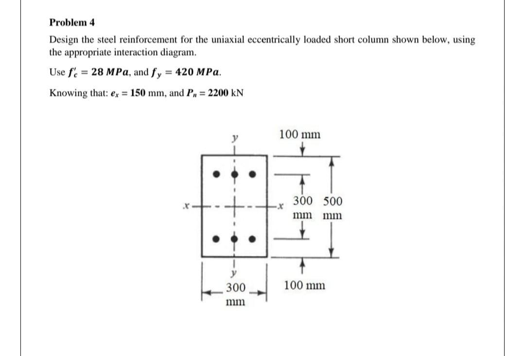 Solved Problem 4 Design the steel reinforcement for the | Chegg.com