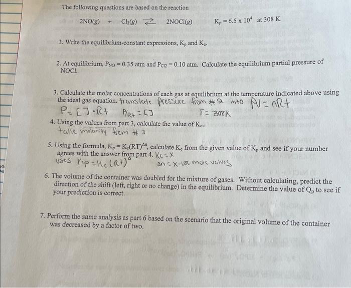 Solved The Following Questions Are Based On The Reaction | Chegg.com