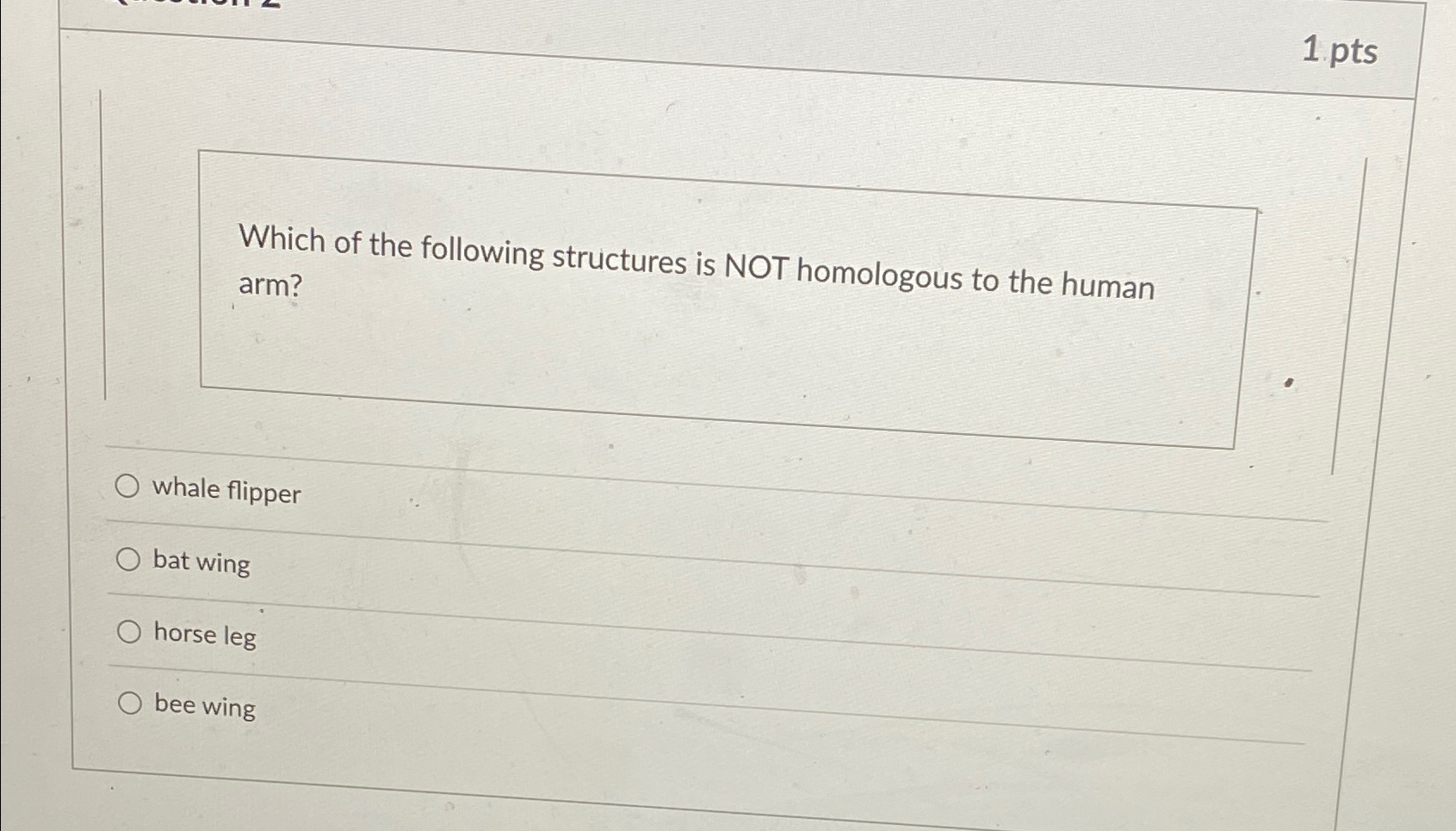 Solved 1 ﻿ptsWhich of the following structures is NOT | Chegg.com