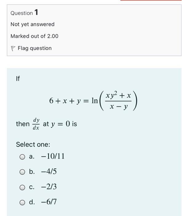 Solved Question 2 Not yet answered Marked out of 2.00 P | Chegg.com