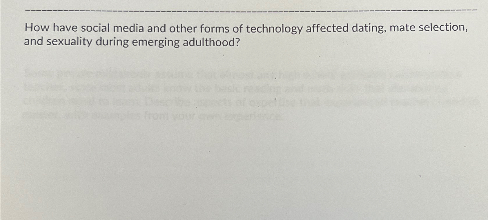 Solved How have social media and other forms of technology | Chegg.com