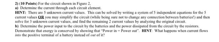 Solved 2) (10 Points) For the circuit shown in Figure 2, a) | Chegg.com