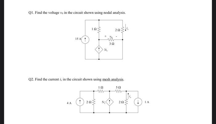 Solved Q1. Find The Voltage Vo In The Circuit Shown Using | Chegg.com