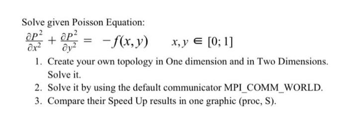 Solve Given Poisson Equation Op2 Op Ox Y2 F Chegg Com