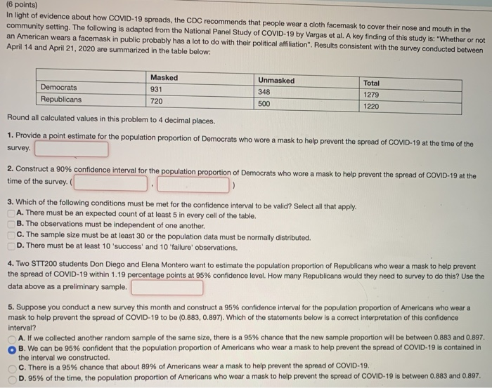 Solved (6 points) In light of evidence about how COVID-19 | Chegg.com