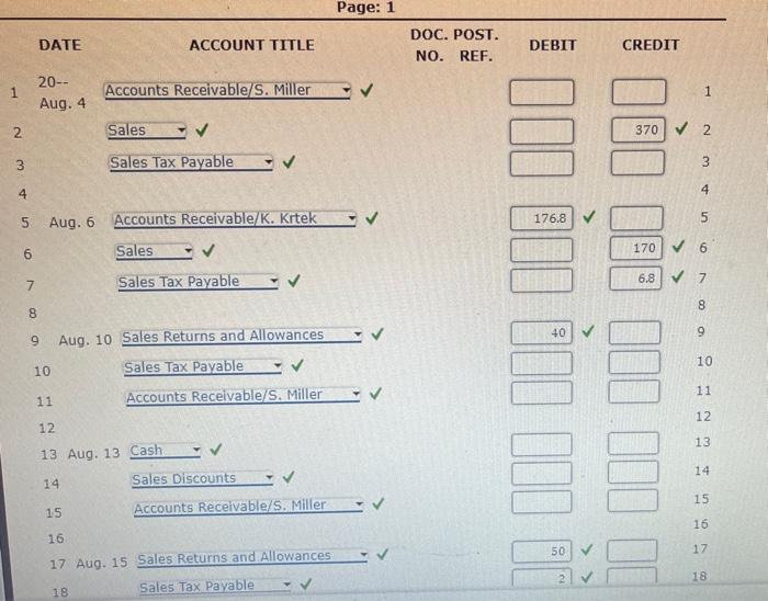 Solved Journalizing Sales, Sales Returns And Allowances, And | Chegg.com