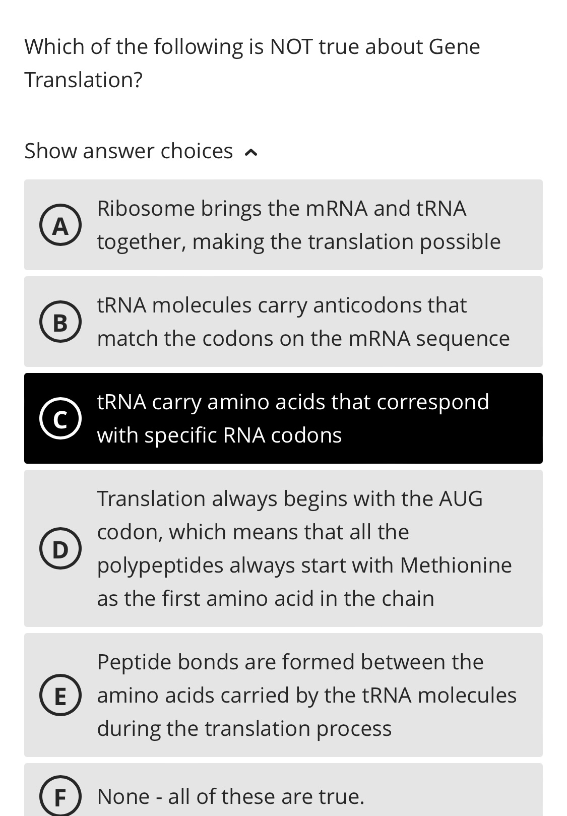 Solved Which of the following is NOT true about Gene | Chegg.com