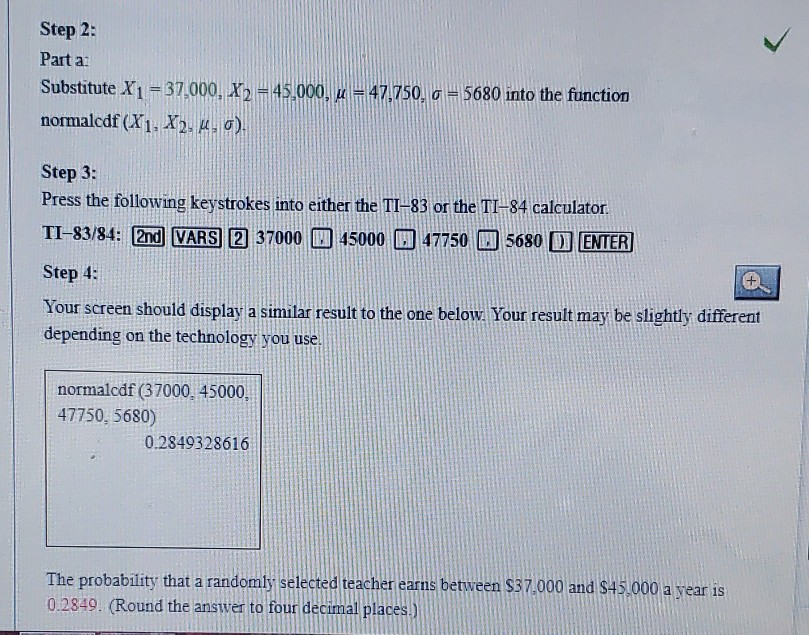 graphing calculator ti 84 online normalcdf