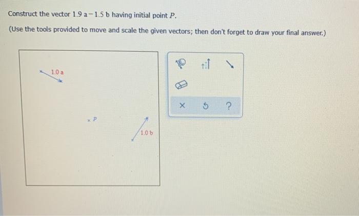 Solved Construct the vector 1.9 -1.5 b having initial point | Chegg.com