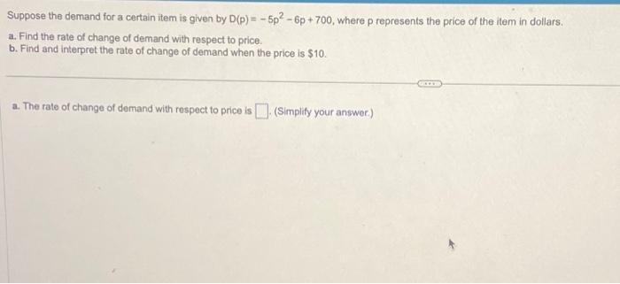 Solved Suppose the demand for a certain item is given by | Chegg.com