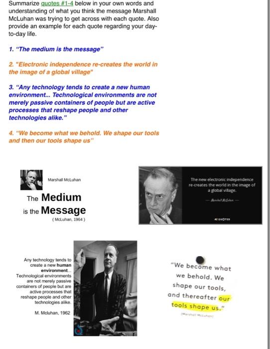 Solved Summarize quotes #1-4 below in your own words and | Chegg.com