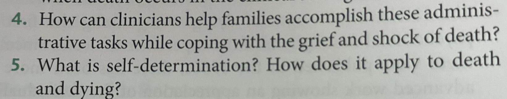 Solved How can clinicians help families accomplish these | Chegg.com