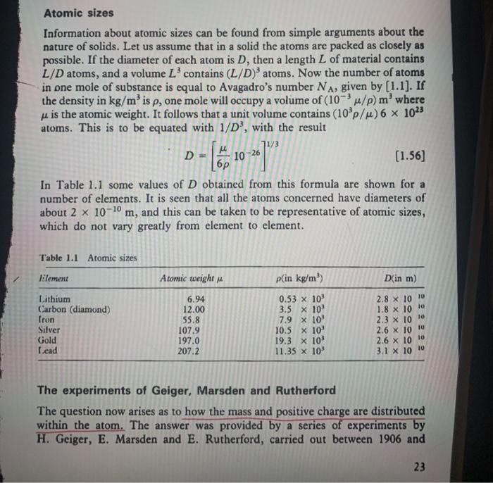 Solved Atomic sizes Information about atomic sizes can be | Chegg.com