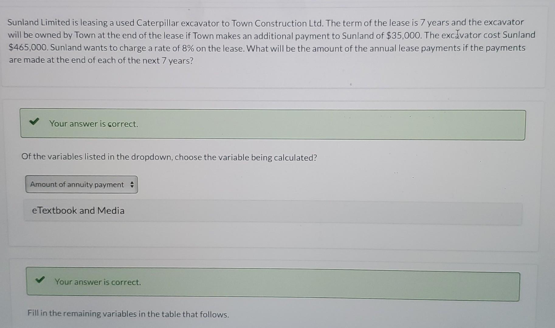 Solved Sunland Limited Is Leasing A Used Caterpillar Chegg