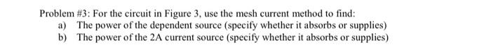 Solved Problem \#3: For the circuit in Figure 3, use the | Chegg.com