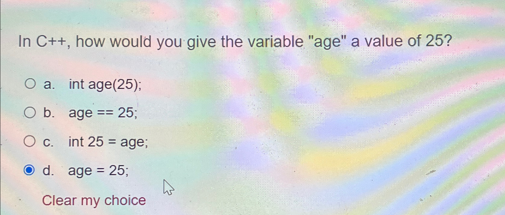 Solved In C++, ﻿how would you give the variable 