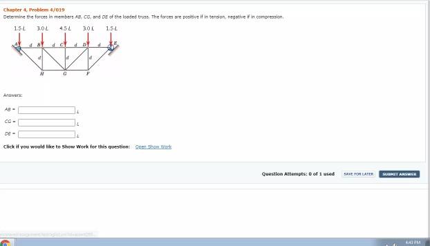 Solved Chapter 4. Problem 4/019 Determine The Forces In | Chegg.com