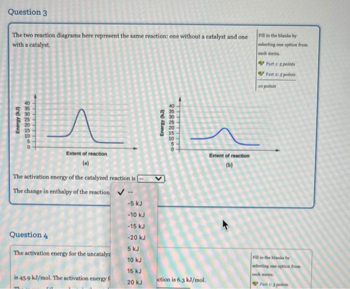 Solved Question 3 The two reaction diagrams here represent | Chegg.com