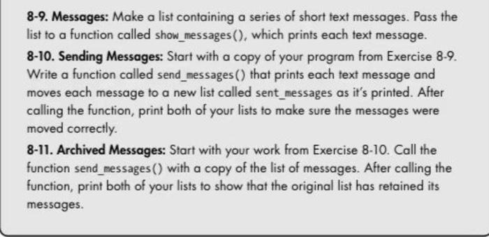 Solved 8-1. Message: Write a function called | Chegg.com