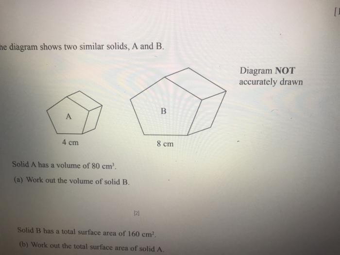 Solved The Diagram Shows Two Similar Solids, A And B. | Chegg.com