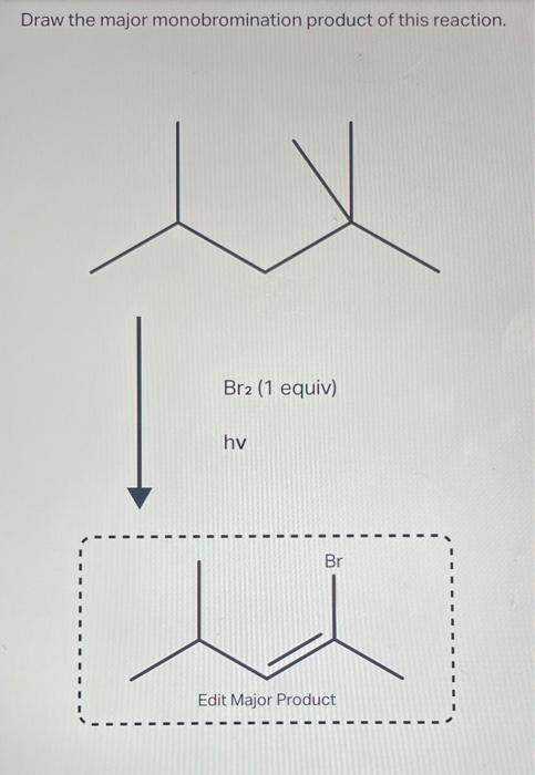 Draw the major monobromination product of this reaction.