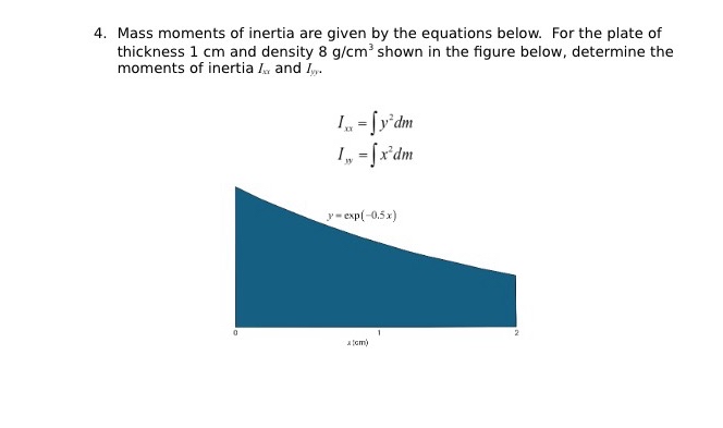 Solved Mass moments of inertia are given by the equations | Chegg.com