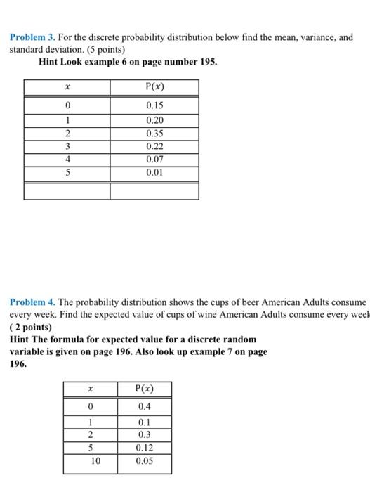 Solved Problem 1. Determine if the following is a discrete | Chegg.com