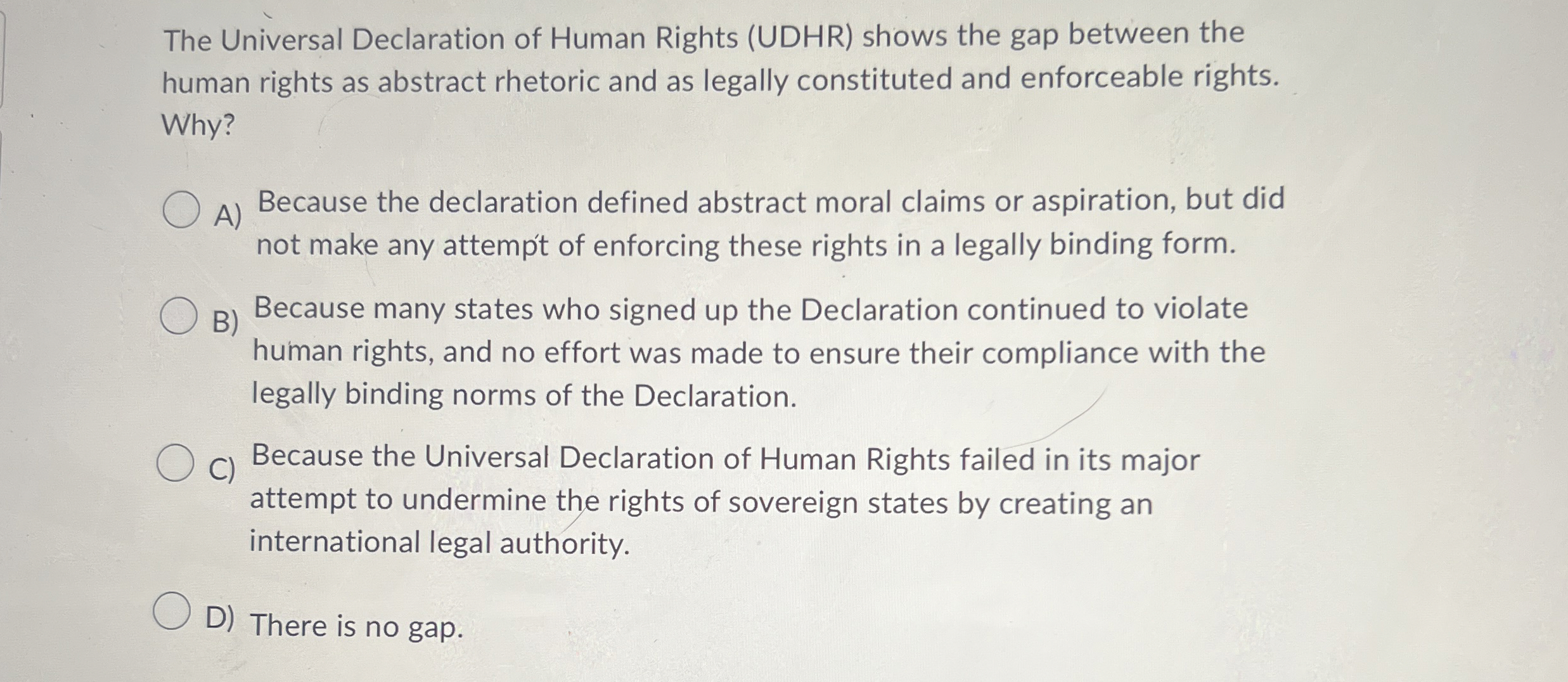 Solved The Universal Declaration of Human Rights (UDHR) | Chegg.com
