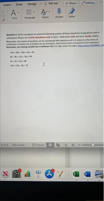 Solved Question 2. Write a pregram to sobve the following | Chegg.com