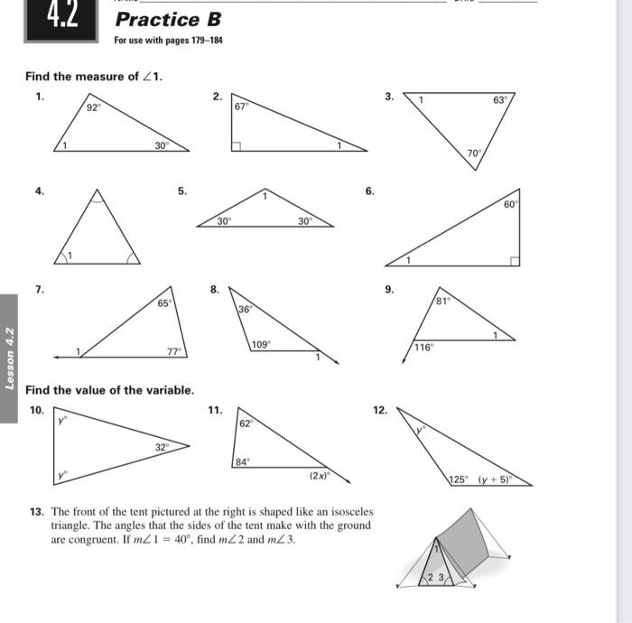 Solved 4 2 Practice B For Use With Pages 179 184 Find The Chegg Com