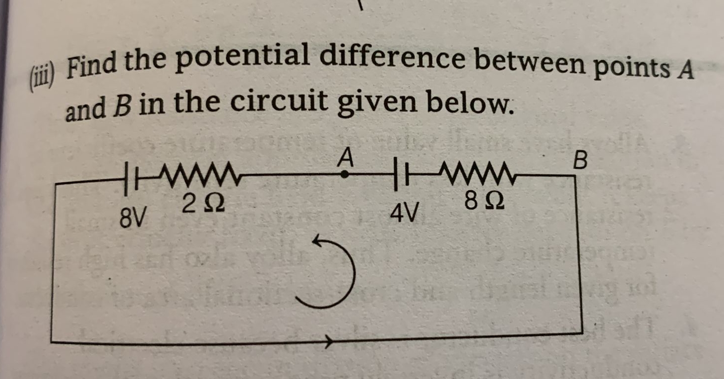 Solved (iii) ﻿Find the potential difference between points A | Chegg.com